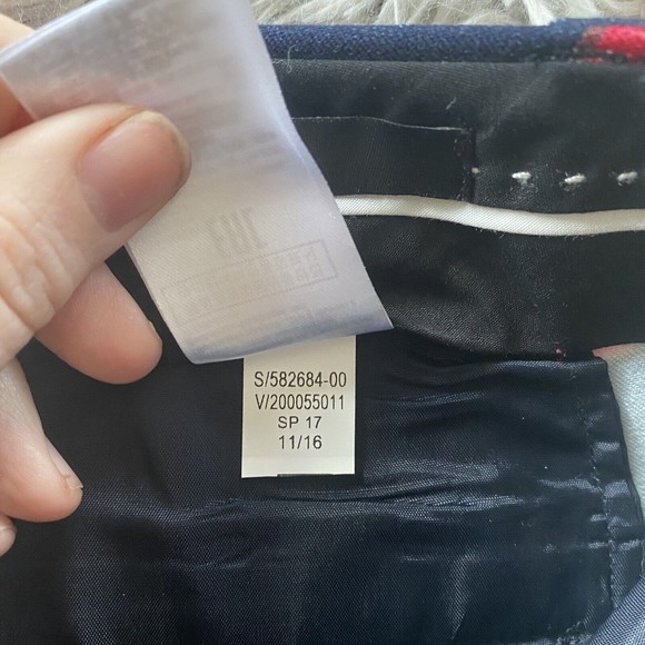 Banana Republic Sloan Ankle Pants Trouser Floral Blue Red Womens Size 8S Short - Picture 9 of 14